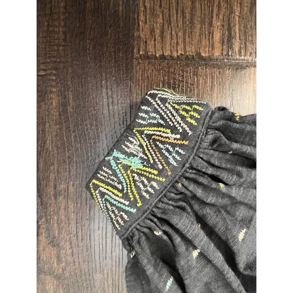 Free People XS Bohemian Prairie Babydoll Ruffle Tiered‎ Cottage Core Embroidered - Picture 3 of 9